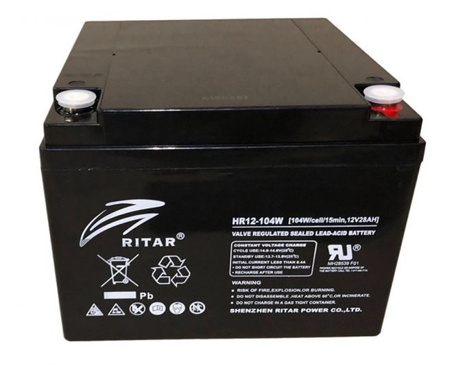Hovedbilde RITAR AGM Batteri 12V 24AH (166x175x125mm) M5