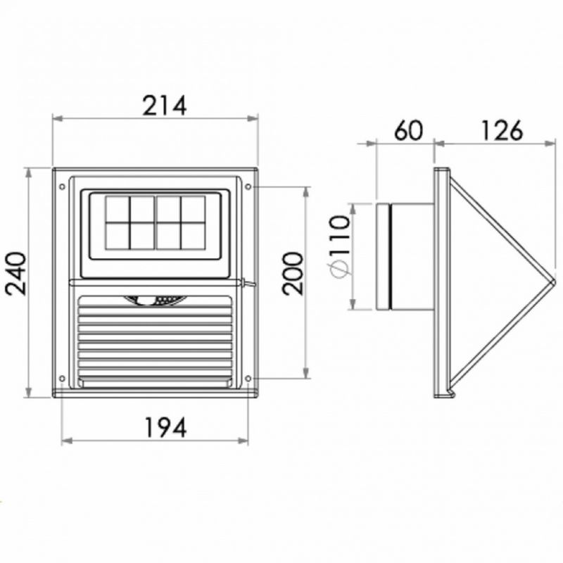 WATTSTUNDE Solventilator Veggmodell Hvit
