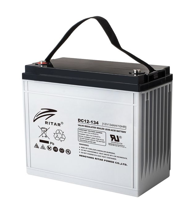 Hovedbilde RITAR AGM Deep Cycle Batteri 12V 134AH (340x173x280mm) +venstre 