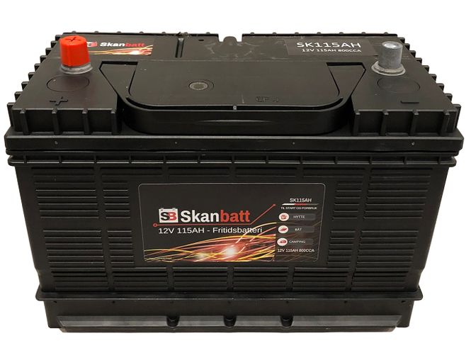 Hovedbilde SKANBATT Fritidsbatteri 12V 115AH 800CCA (330x172x222/242mm) +mi