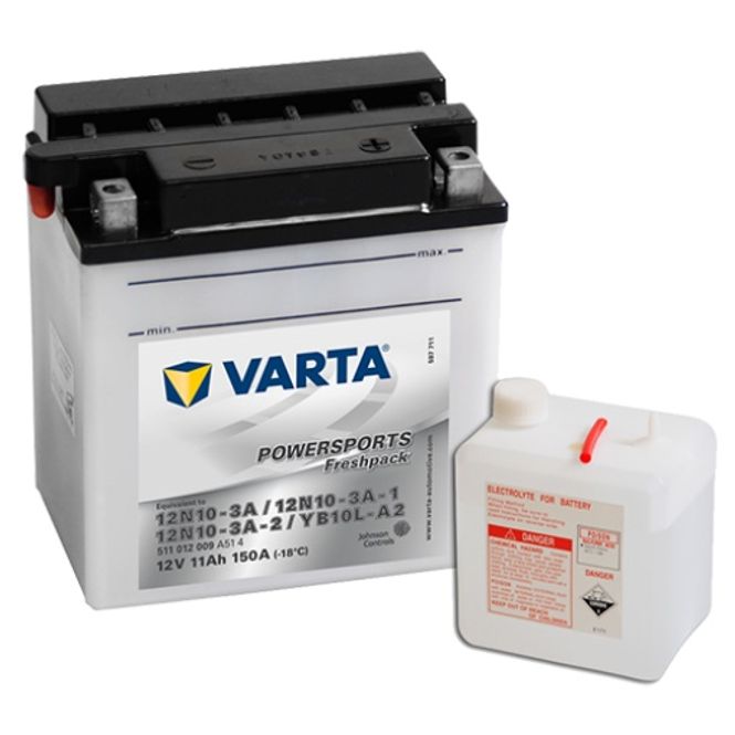 Hovedbilde  VARTA YB10L-A2 MC Batteri 12V 11AH 150CCA (136x91x146mm) +høyre
