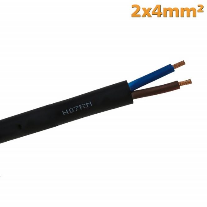Hovedbilde Kabel 2x4mm2 Sort - Dobbeltisolert Flat