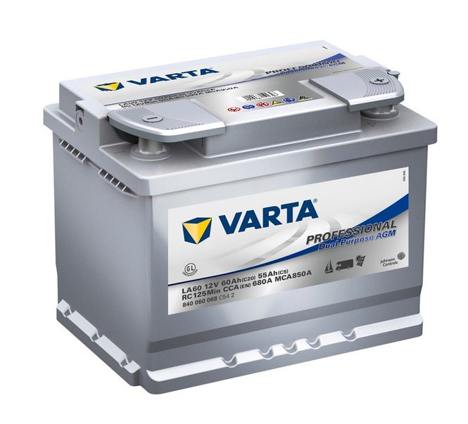 Hovedbilde VARTA LA 60 Professional Dual AGM Batteri 12V 60AH 680CCA +høyre LA60