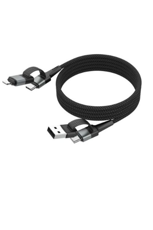 ANSMANN Magnetkabel USB-A eller USB-C til USB-C eller Lightning, 120 cm