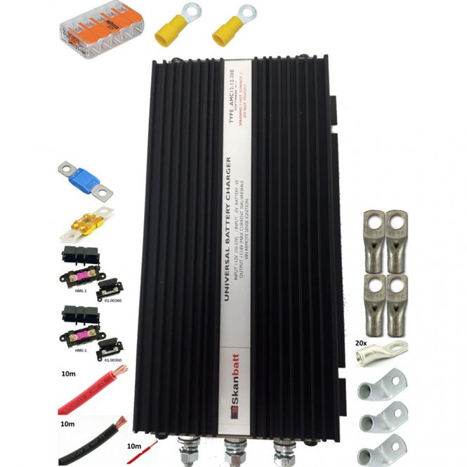 Hovedbilde Ladepakke BÅT m/ Skanbatt 66A dynamo hurtiglader / monteringskit