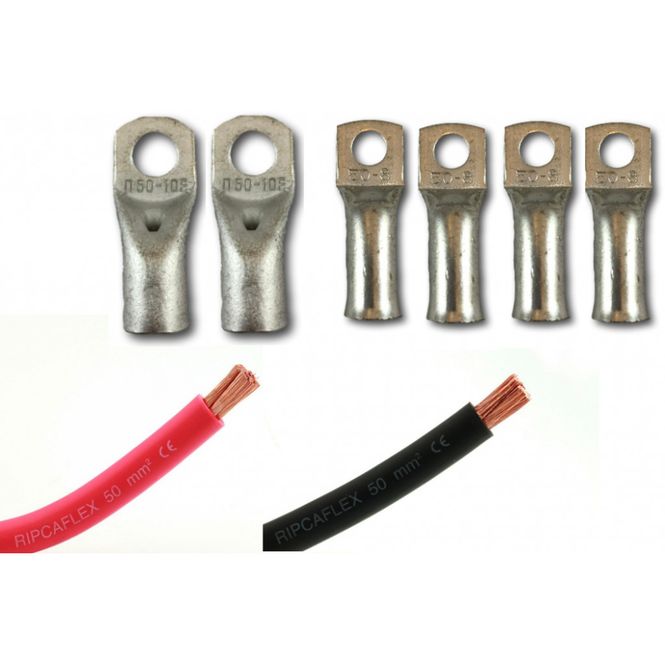 Hovedbilde Kabel 2x50mm2 m/8mm 140CM lengde - kit