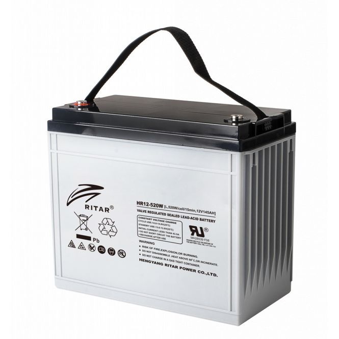 Hovedbilde RITAR High Rate AGM Batteri 12V 145AH (340x173x280(285)mm) M8