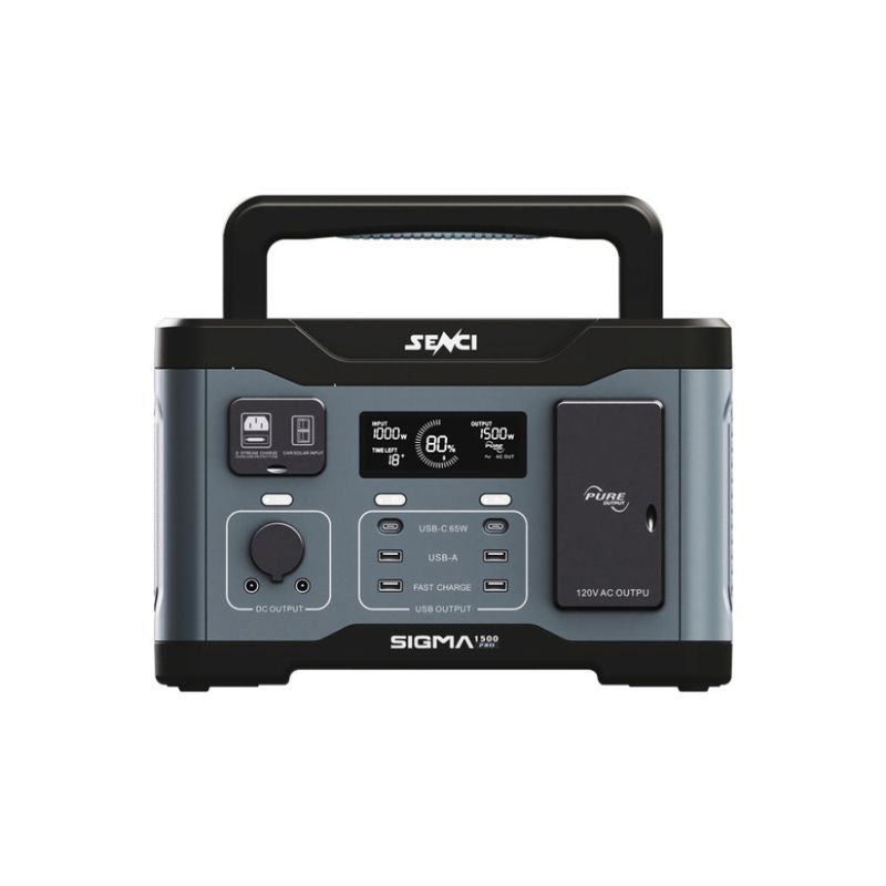 SENCI Lithium LPS 1152Wh Power Station med 1500W (3000W) sinus inverter