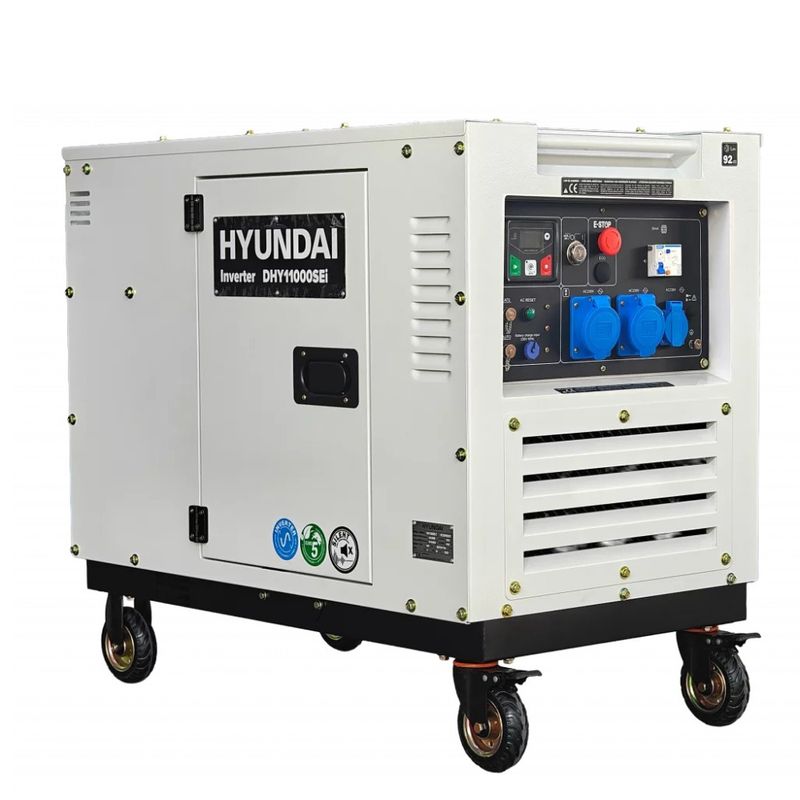 HYUNDAI DHY11000SEi Diesel Inverter Strømaggregat 8000W - Elektrisk start - Forvarming - ATS