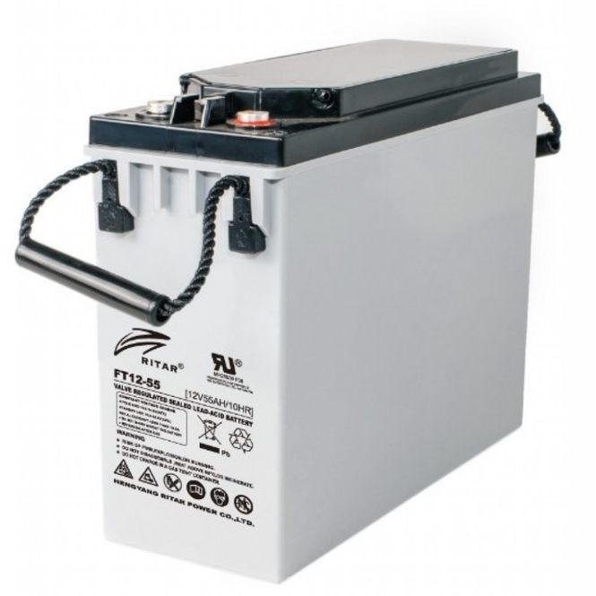 Hovedbilde RITAR AGM Batteri 12V 55AH - Frontterminaler