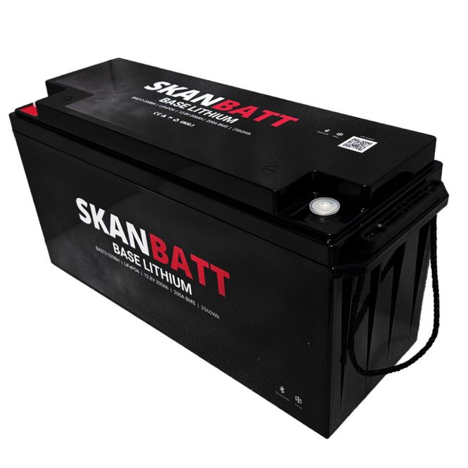 Hovedbilde SKANBATT Base Lithium - 12V 200Ah 200A BMS - 485x170x240mm - Bluetooth - Heat - 3 Års garanti