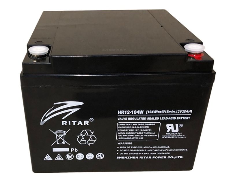 RITAR High Rate AGM Batteri 12V 28AH (166x175x125mm) M5