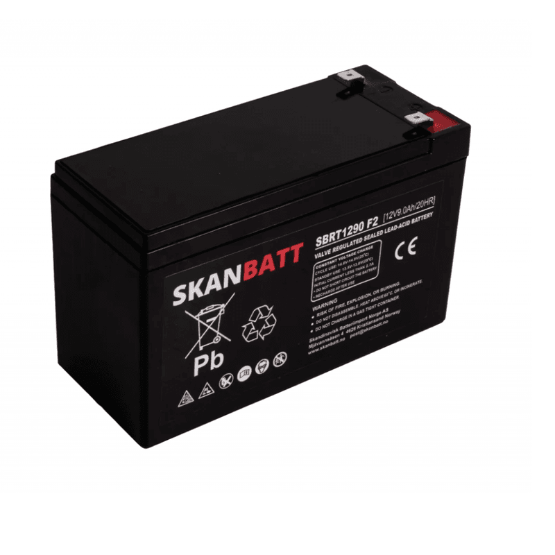SKANBATT AGM Batteri 12V 9AH (151x65x94mm) F2