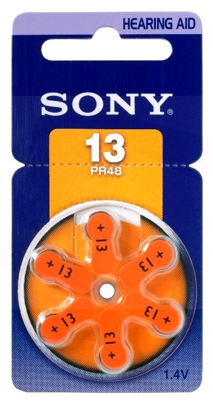 SONY Høreapparatbatteri PR13 - 6pk