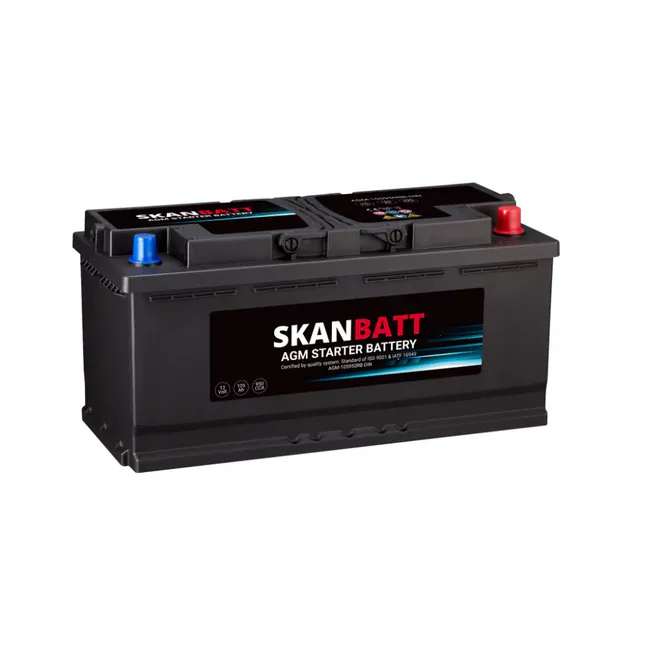 Hovedbilde SKANBATT AGM Startbatteri 12V 105AH 950CCA (393x175x190mm) +R