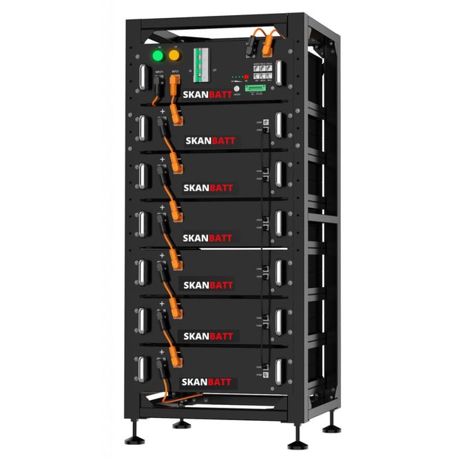 Hovedbilde SKANBATT High Volt rack 307,2V - 30,72kWh - Inkl. stativ og BMU