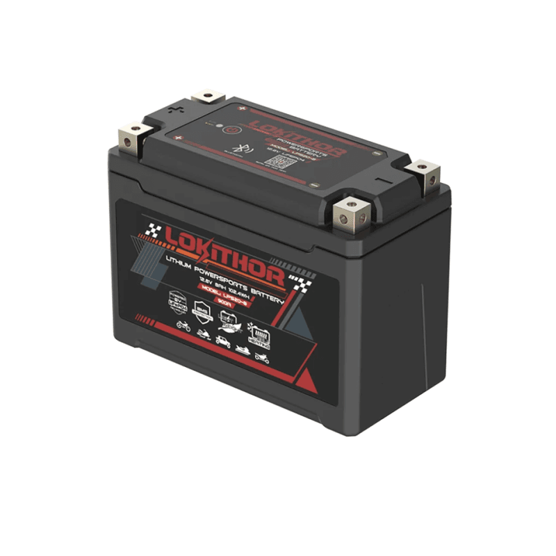 LOKITHOR Lithium MC Batteri 12V 8Ah - 175x87x130mm - Bluetooth - Heat