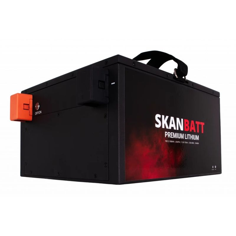 SKANBATT Premium Lithium - 12V 700Ah 250A BMS - 380x360x220mm - Bluetooth - Heat - 8 Års garanti 
