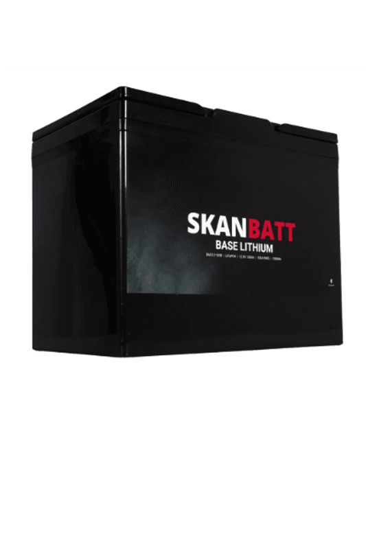 SKANBATT Base Lithium Small - 12V 100Ah 100A BMS - 260x169x211mm - Bluetooth - 3 Års garanti