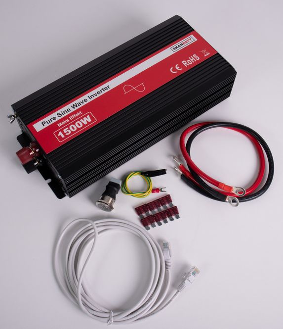 Hovedbilde SKANBATT Inverter 12V 1500W Ren Sinus m/Kablet Fjernkontroll
