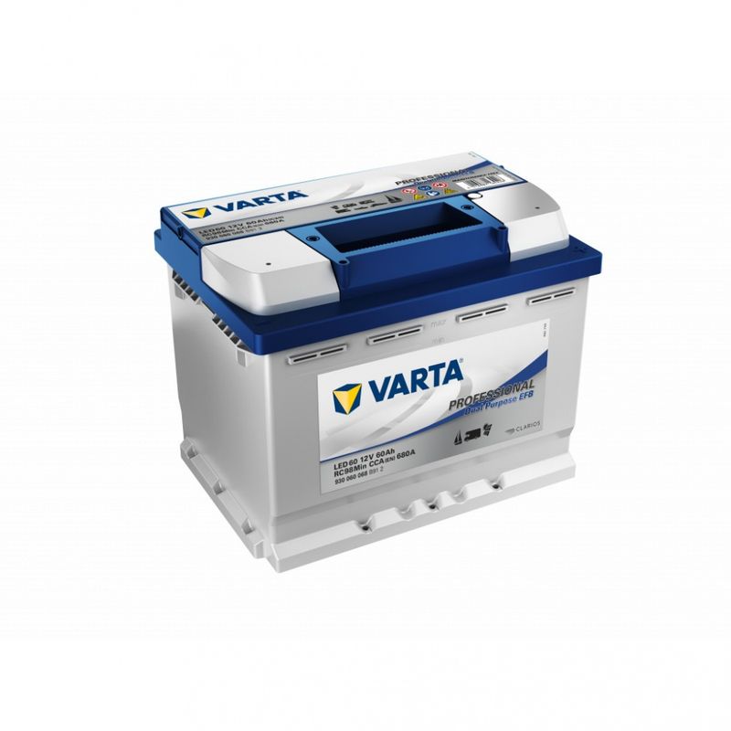 VARTA Fritidsbatteri EFB Batteri 12V 60AH 640CCA (242x175x190/190mm) +høyre LED60 